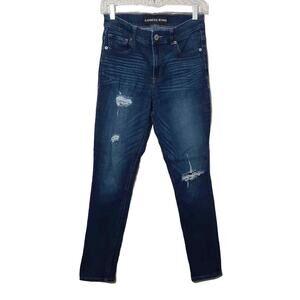 EXPRESS JEANS Legging High Rise womens jeans 6S dark blue distressed stretch
